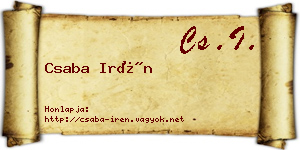 Csaba Irén névjegykártya