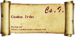 Csaba Irén névjegykártya