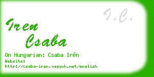 iren csaba business card