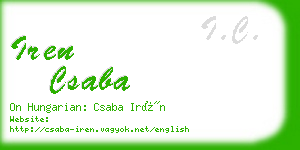 iren csaba business card